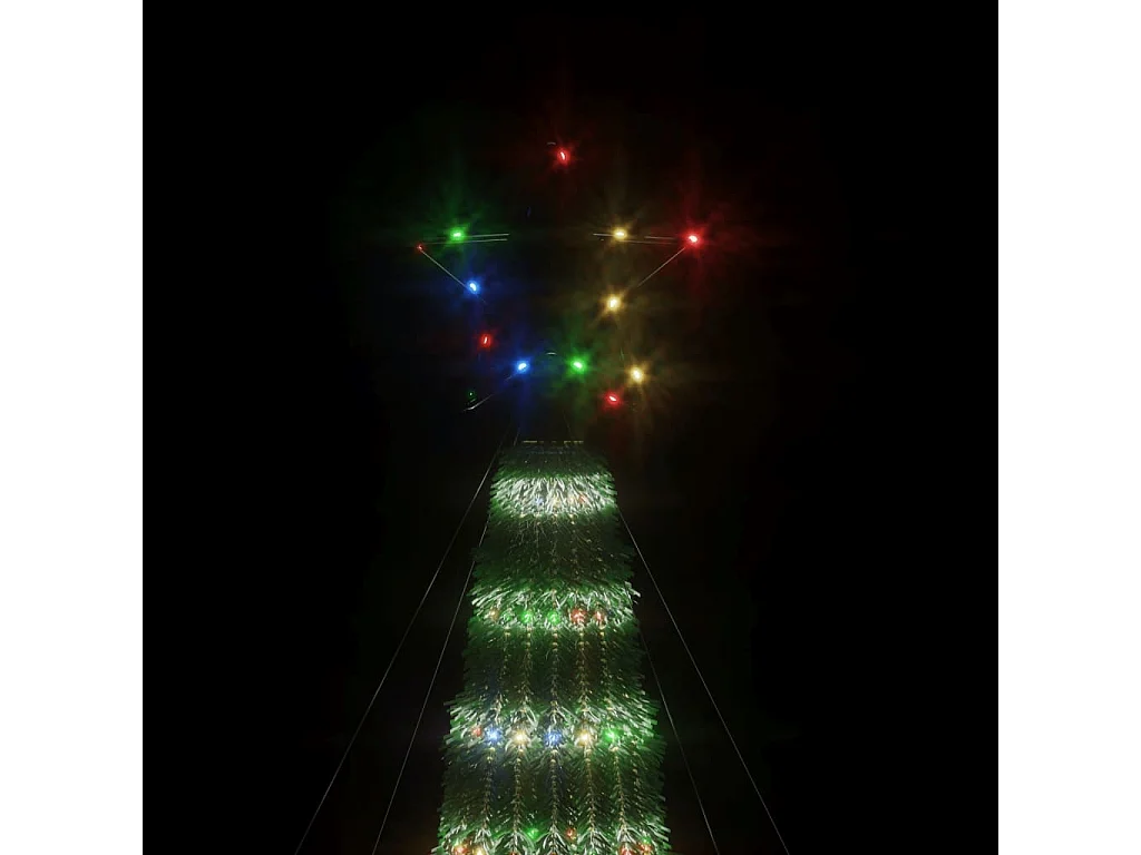 Albero di Natale conico luminoso 275 LED colorati 180 cm