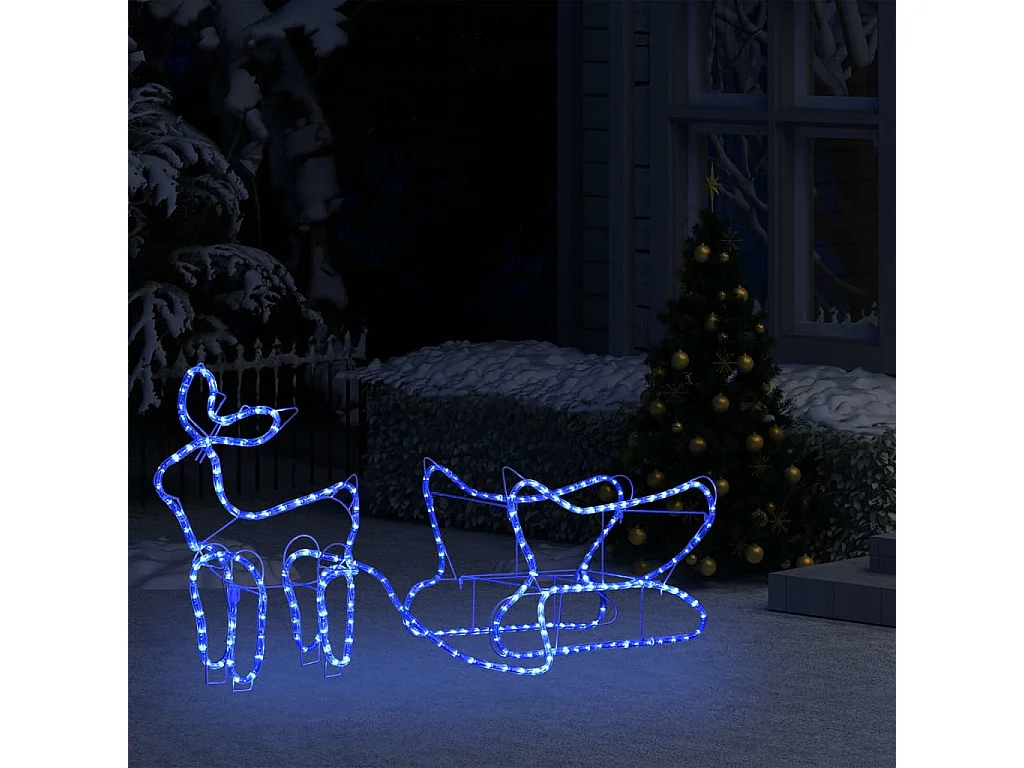 Décoration de Noël d'extérieur Renne et traîneau 252 LED