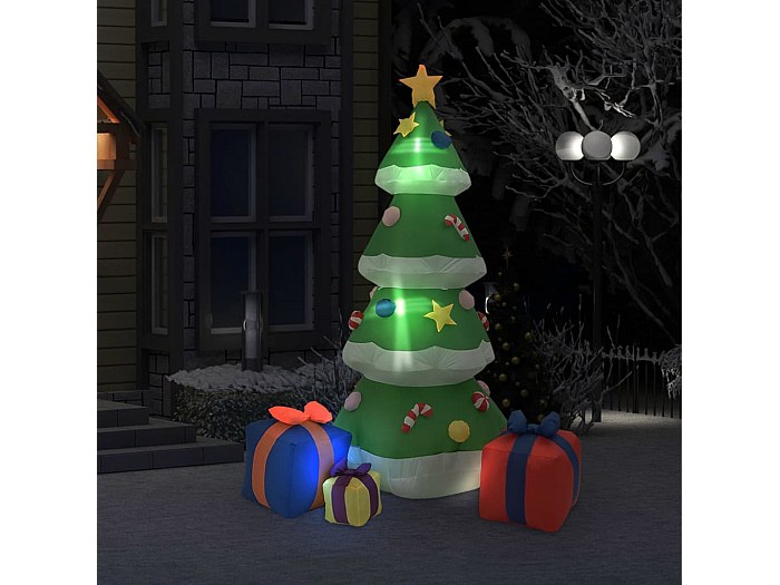 Albero Di Natale Gonfiabile 1,8 Metri Con Luci LED – Per Interno Ed Esterno, Facile Da Gonfiare, Include Cavi Di Ancoraggio