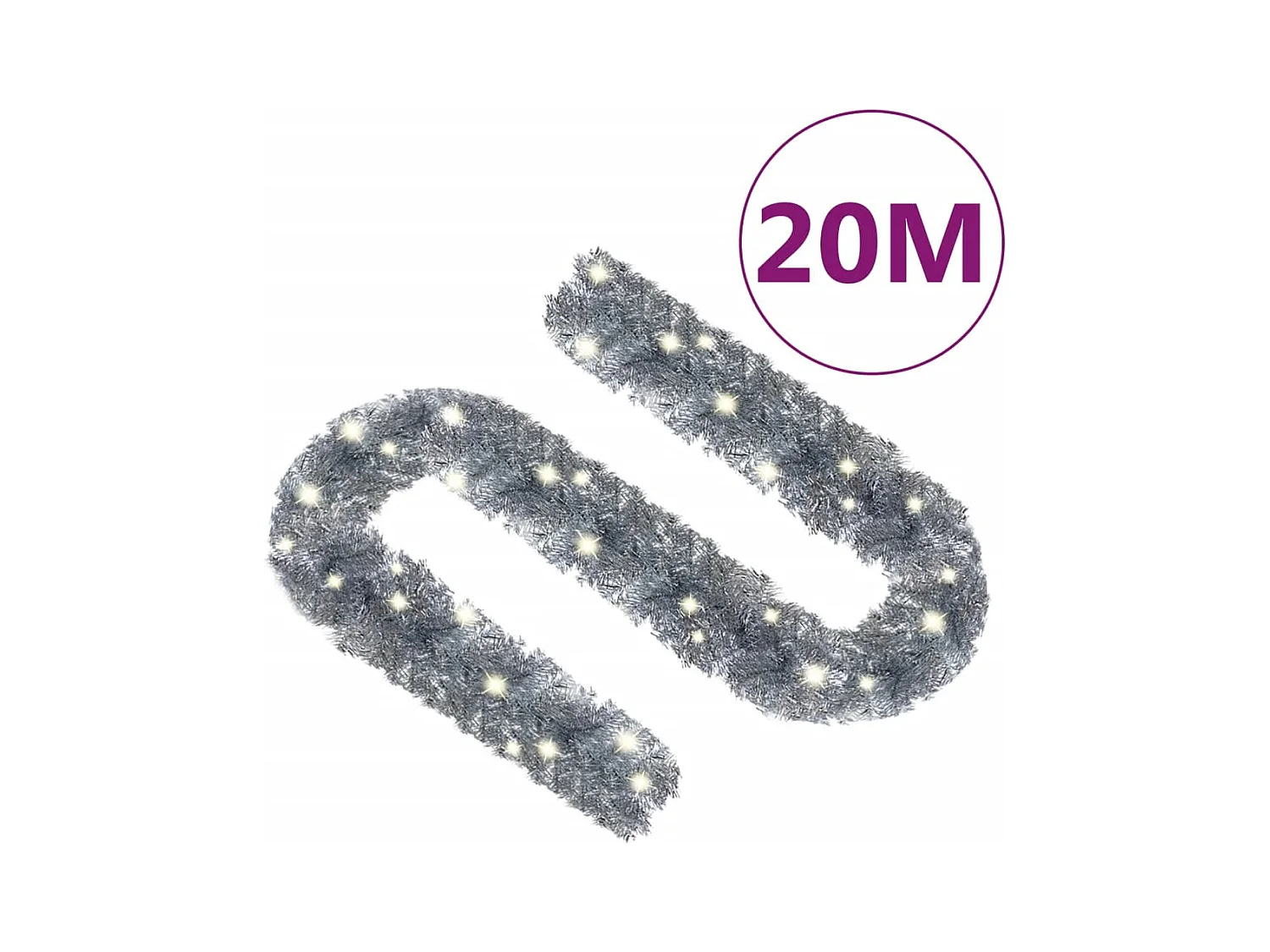Guirlande de Noël avec lumières LED 20 m Argenté