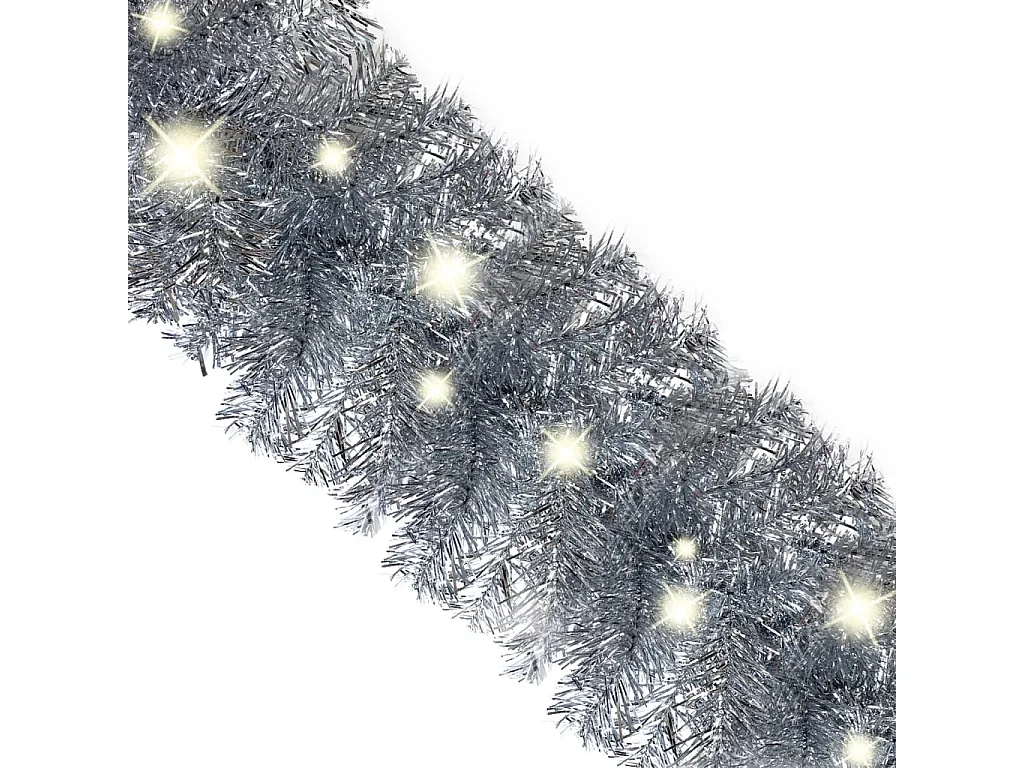 Weihnachtsgirlande mit LED-Lichtern 20 m Silber