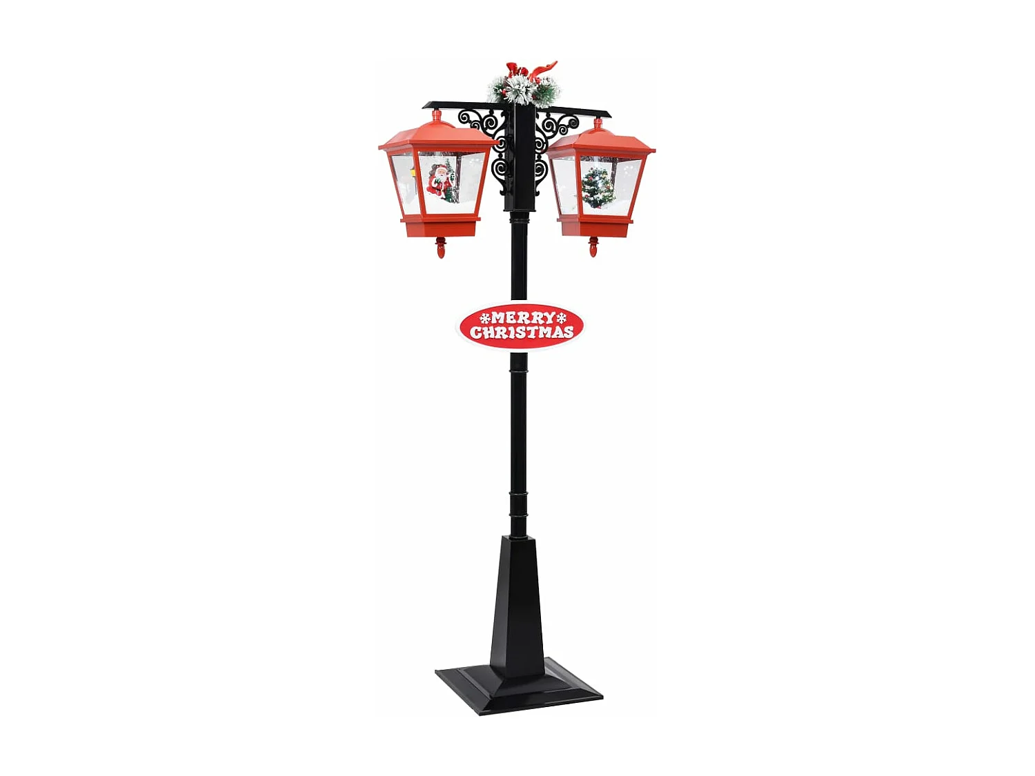 Lampada da terra natalizia con Babbo Natale Nero e rosso 81x40x188 cm PVC