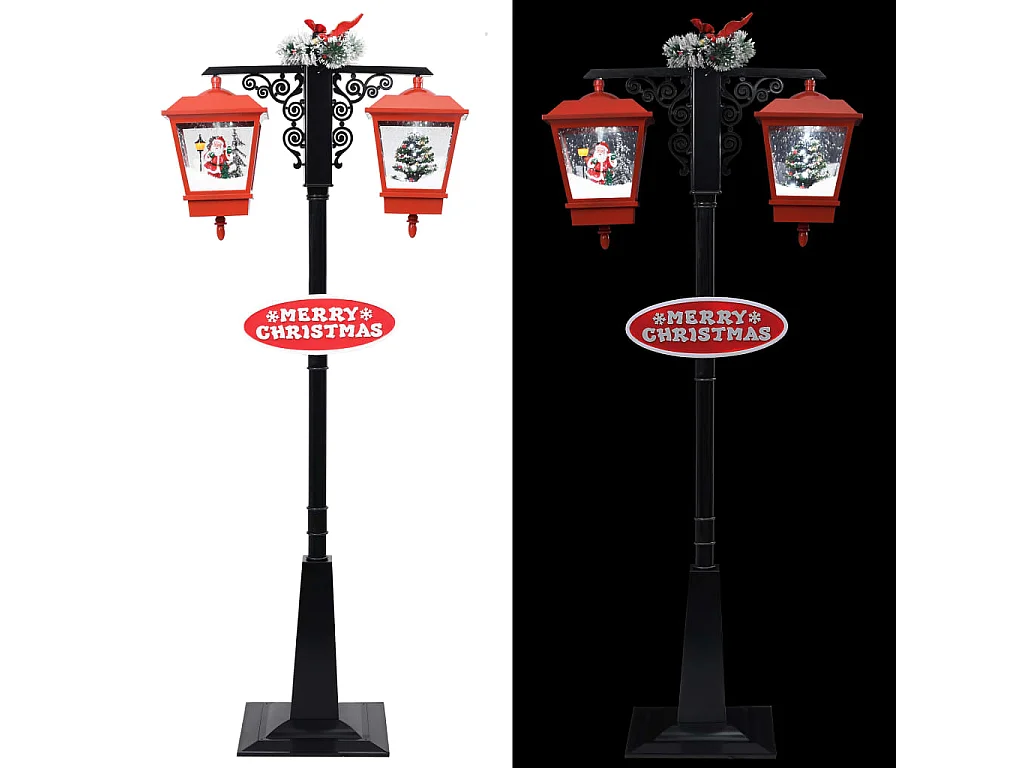 Lampada da terra natalizia con Babbo Natale Nero e rosso 81x40x188 cm PVC