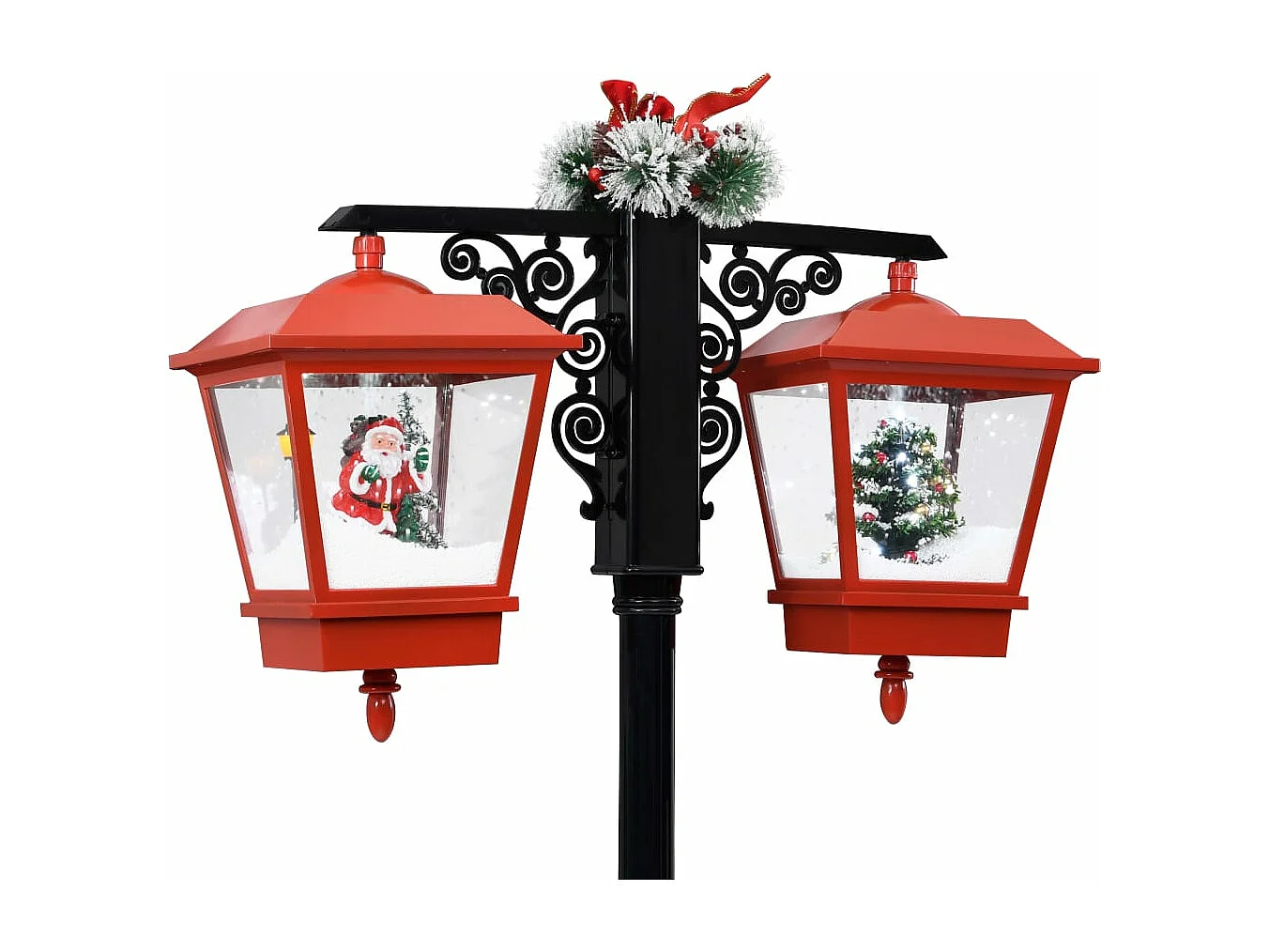 Lampada da terra natalizia con Babbo Natale Nero e rosso 81x40x188 cm PVC