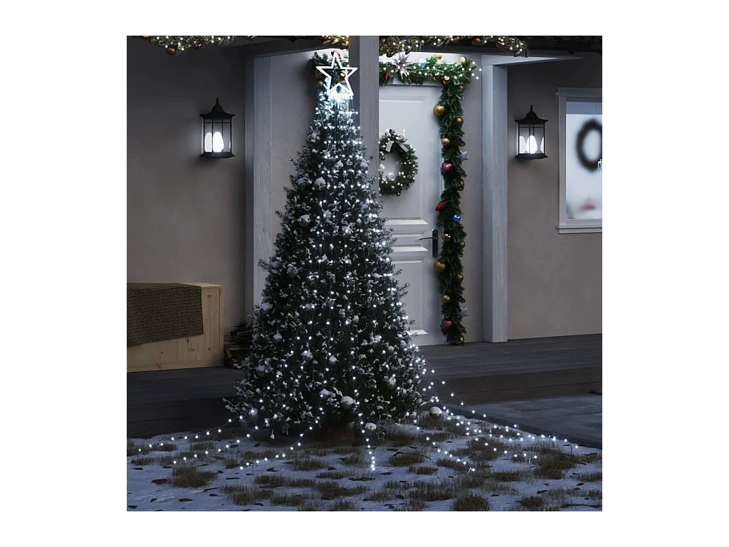 Ghirlanda per albero di Natale 320 LED bianco freddo 375 cm