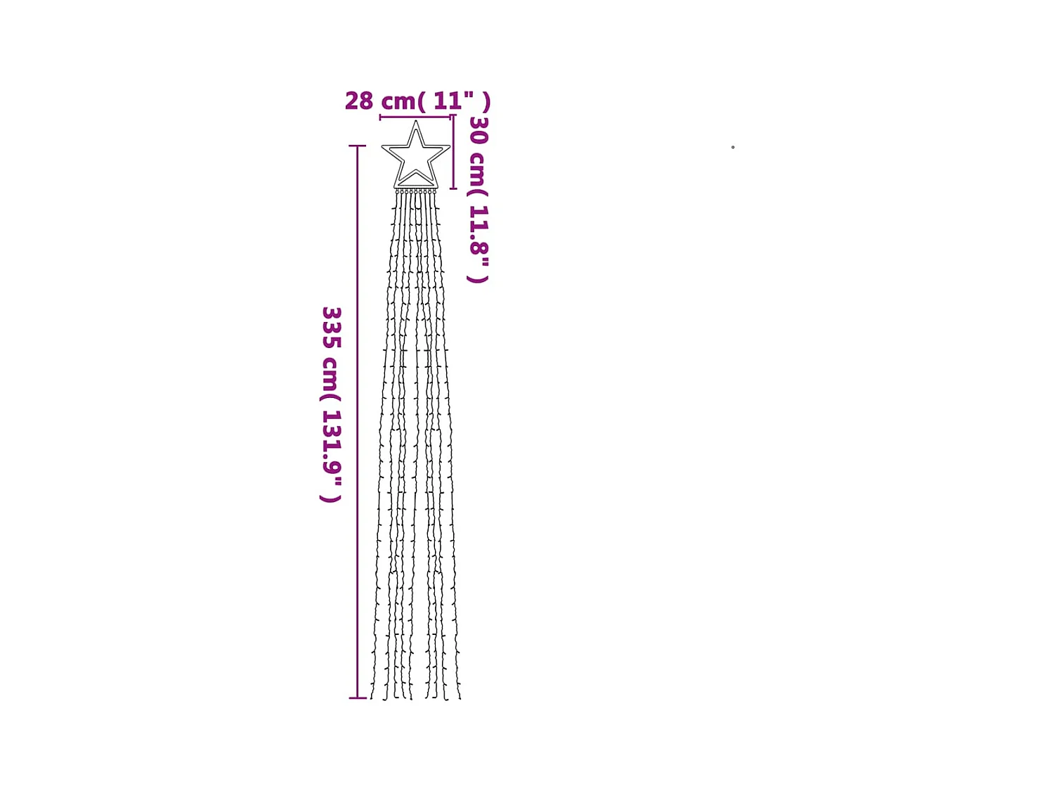 Guirlande de sapin de Noël 320 LED blanc froid 375 cm