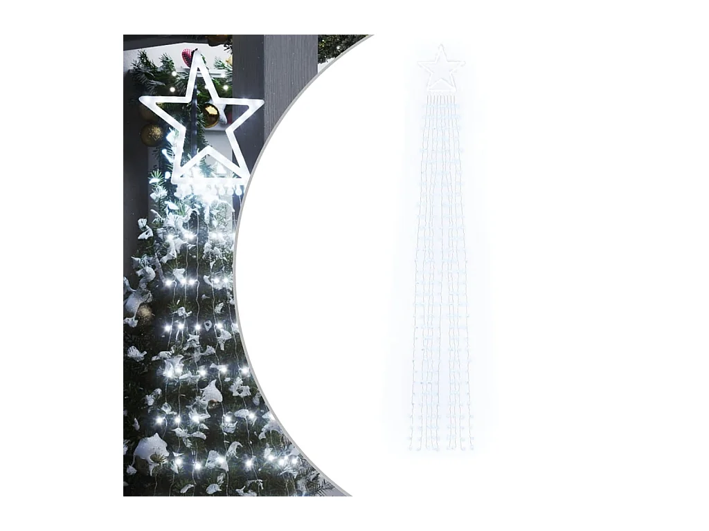 Guirlande de sapin de Noël 320 LED blanc froid 375 cm
