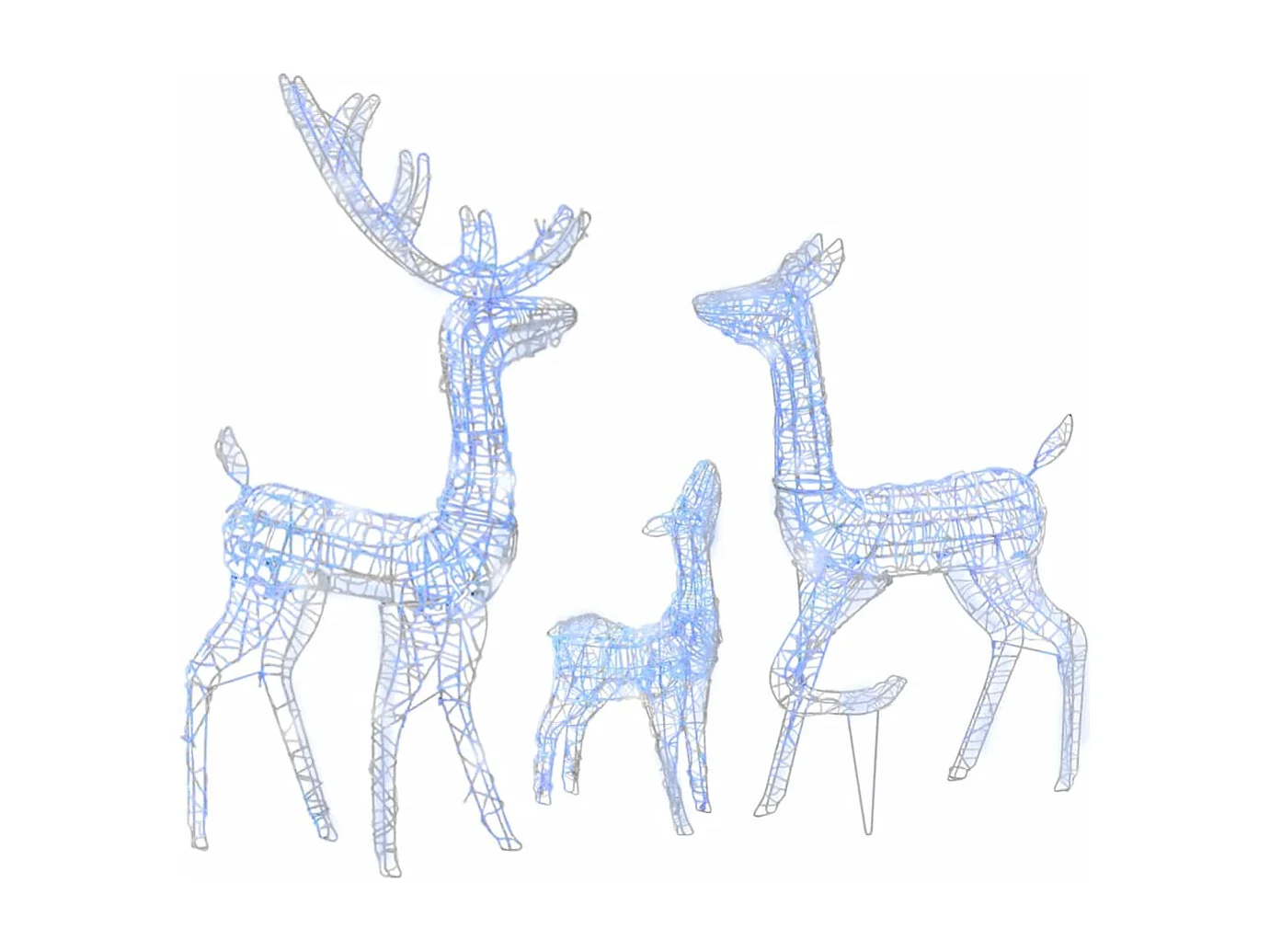 Decorazione della famiglia delle renne Acrilico 300 LED blu