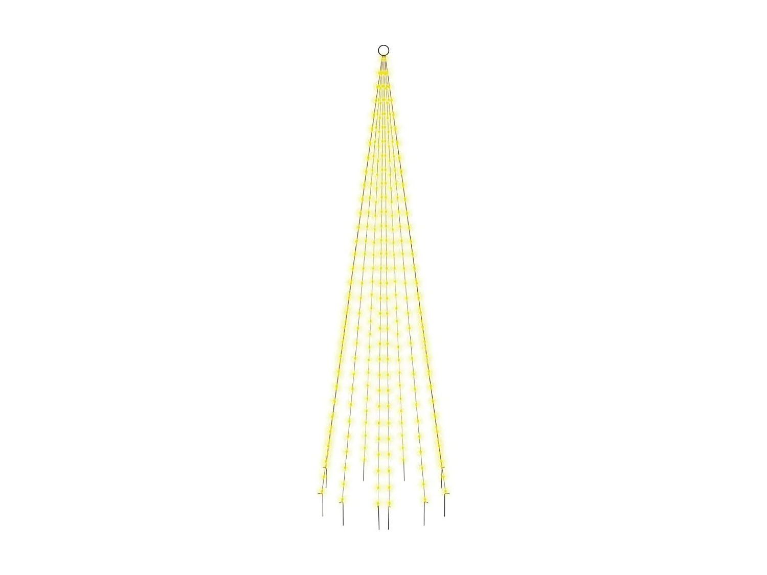 Árvore de Natal em mastro de bandeira 310 LED Branco quente 300 cm