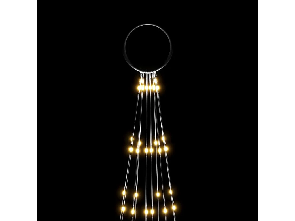 Árvore de Natal em mastro de bandeira 310 LED Branco quente 300 cm