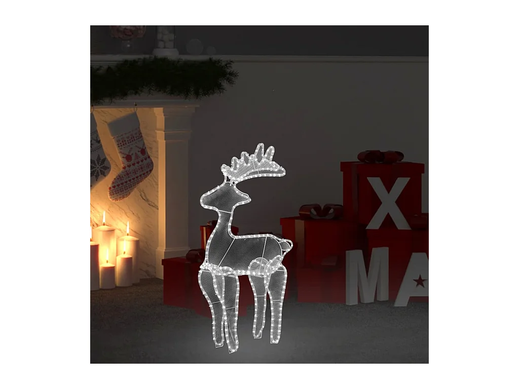 Rendier kerstdecoratie met gaas 306 LED 60x24x89 cm