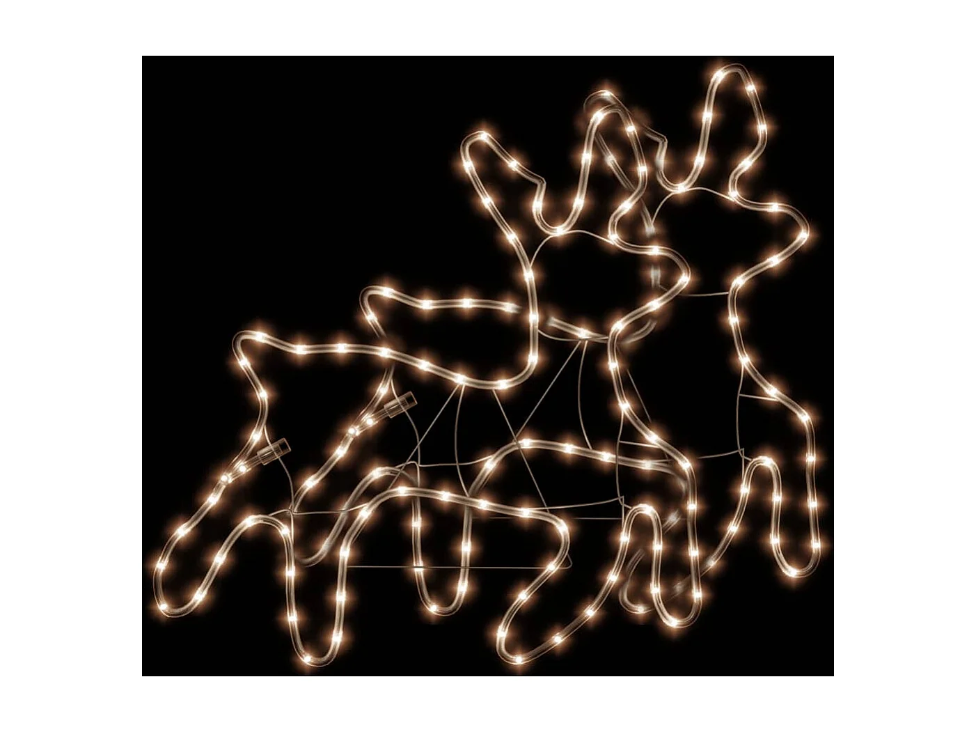 Rena de Natal com LED 2 peças Branco quente 57x55x4,5 cm