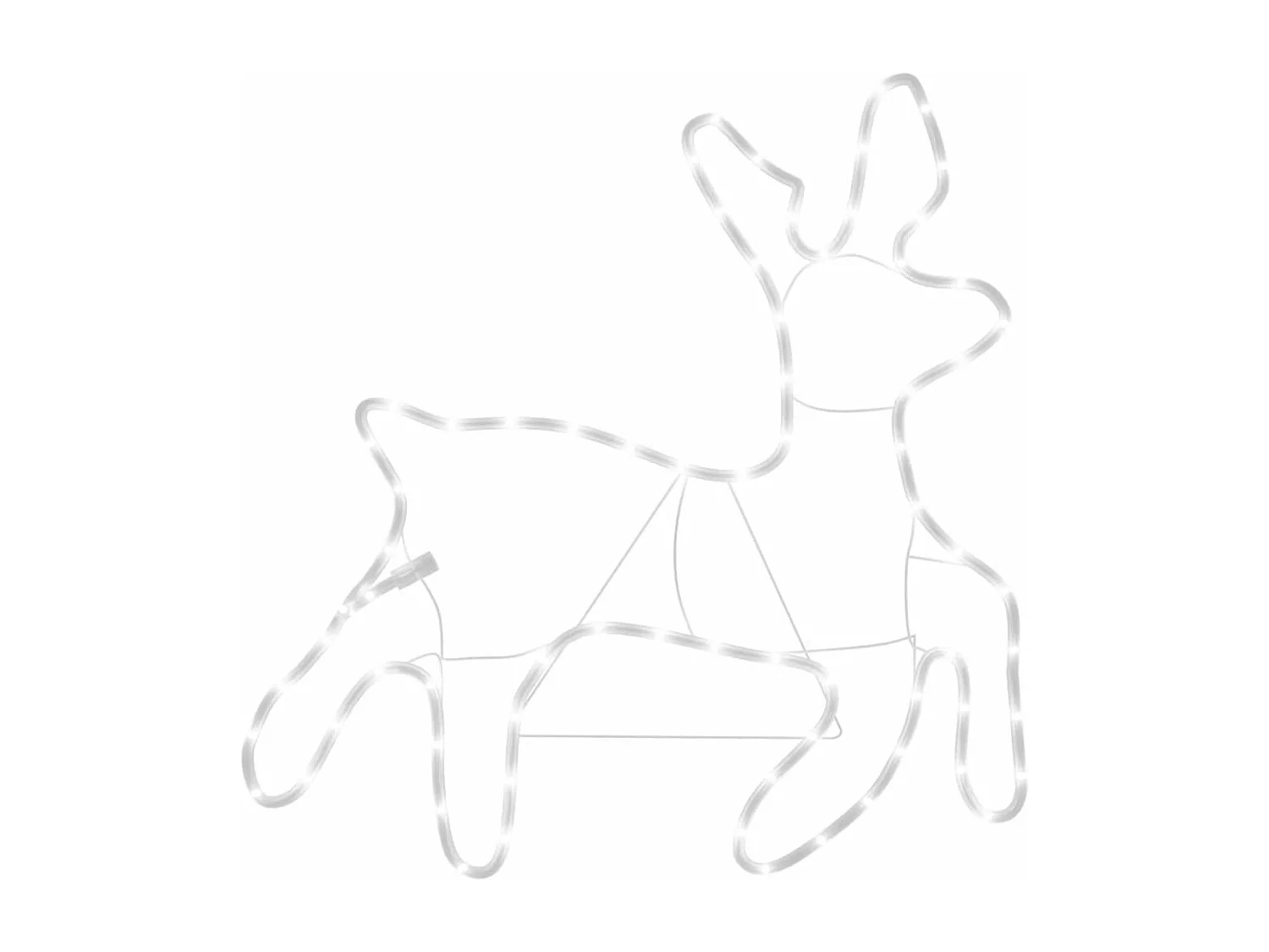 Rena de Natal com LED 2 peças Branco quente 57x55x4,5 cm