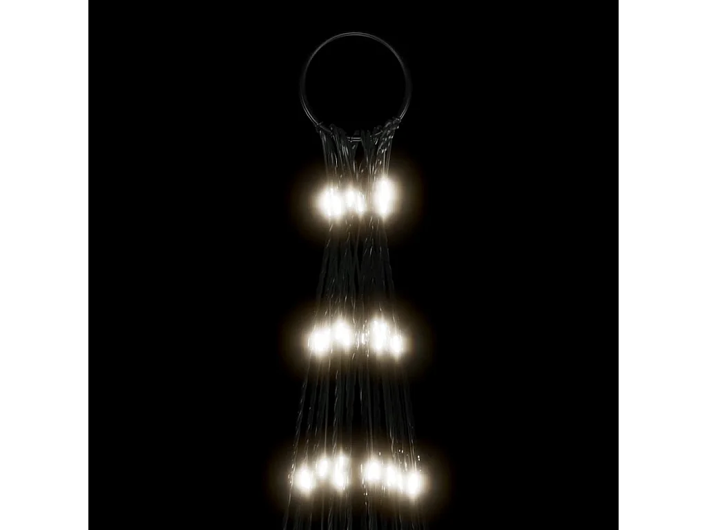 Albero di Natale illuminato su asta portabandiera 3000 LED bianchi 800 cm