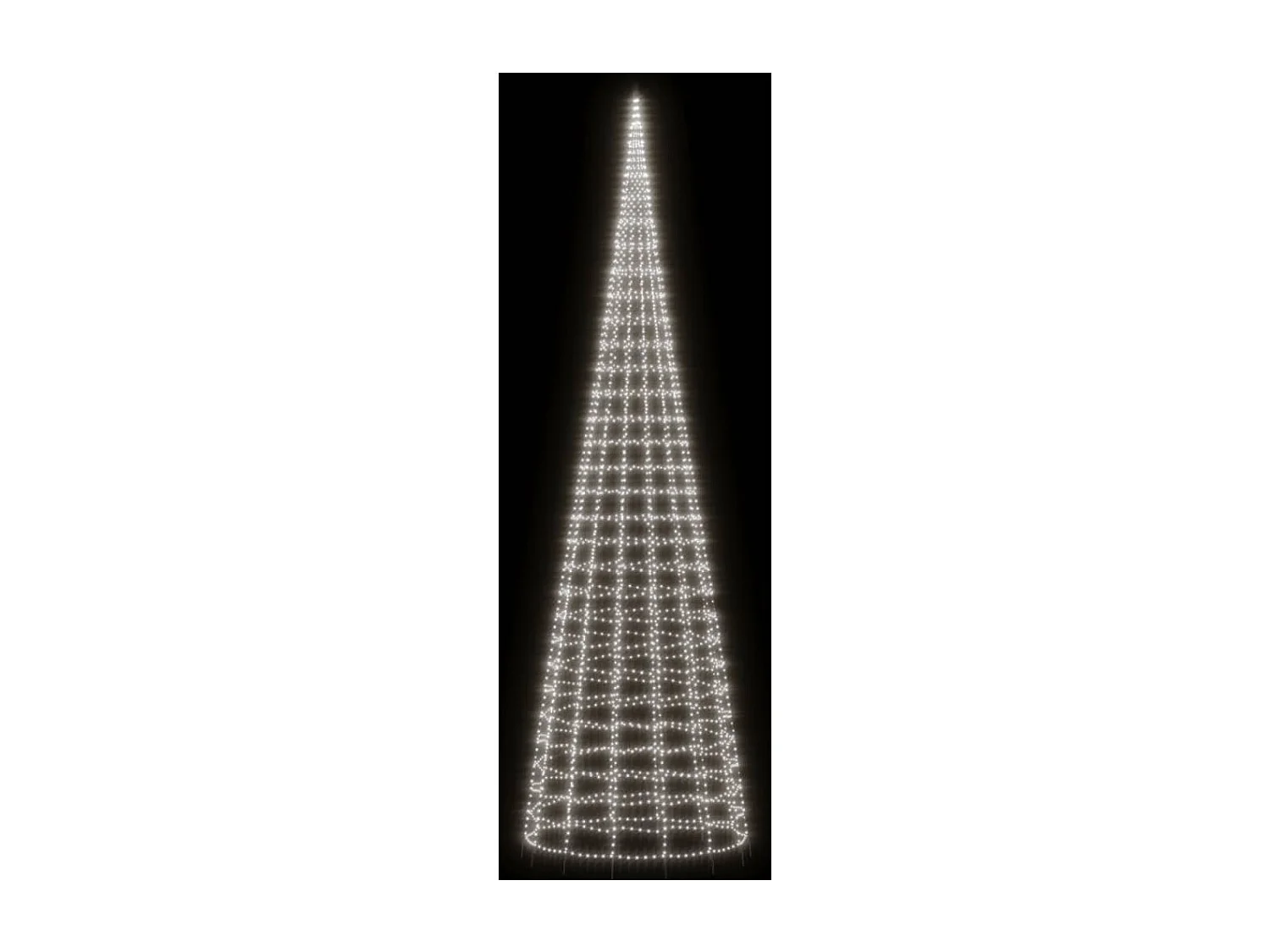 Árbol de Navidad iluminado sobre asta de bandera 3000 LED blanco 800 cm