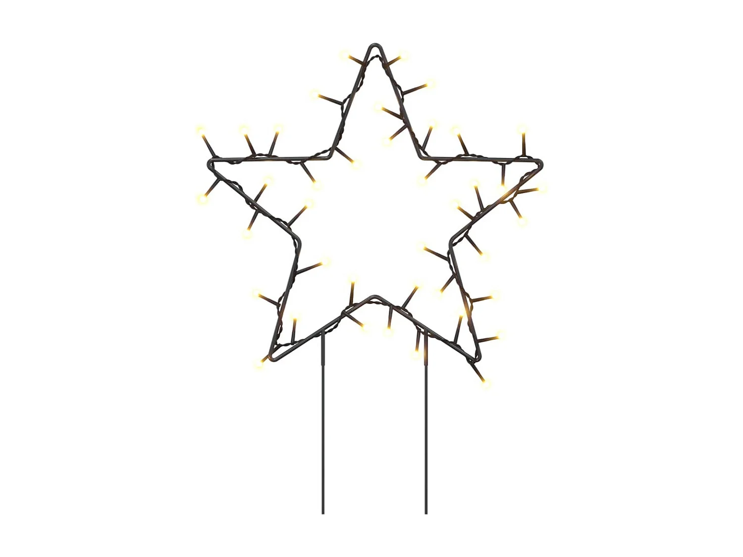Estacas de decoração de luz de estrela de Natal 3 unidades 50 LED 29 cm