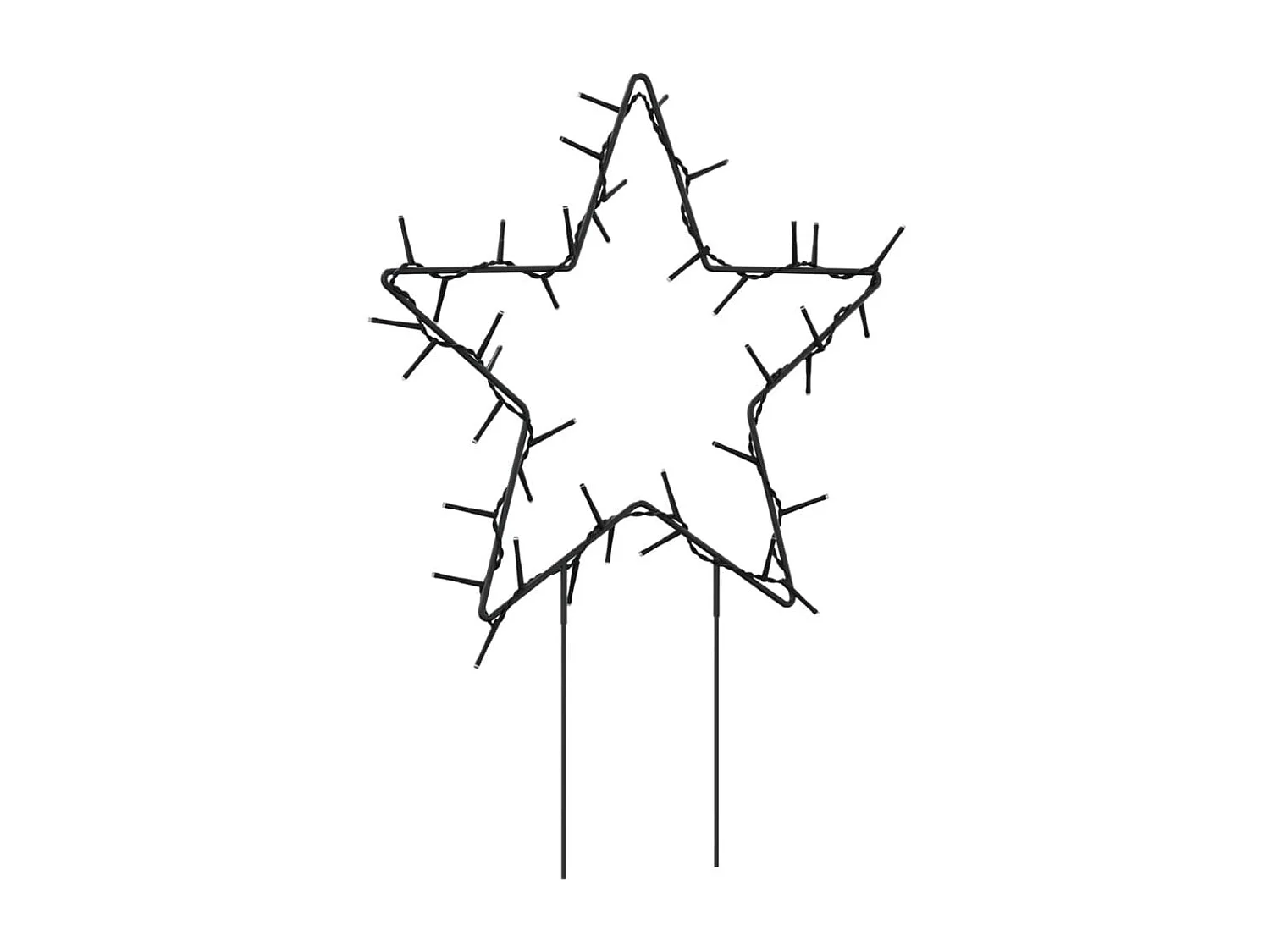 Estacas de decoração de luz de estrela de Natal 3 unidades 50 LED 29 cm