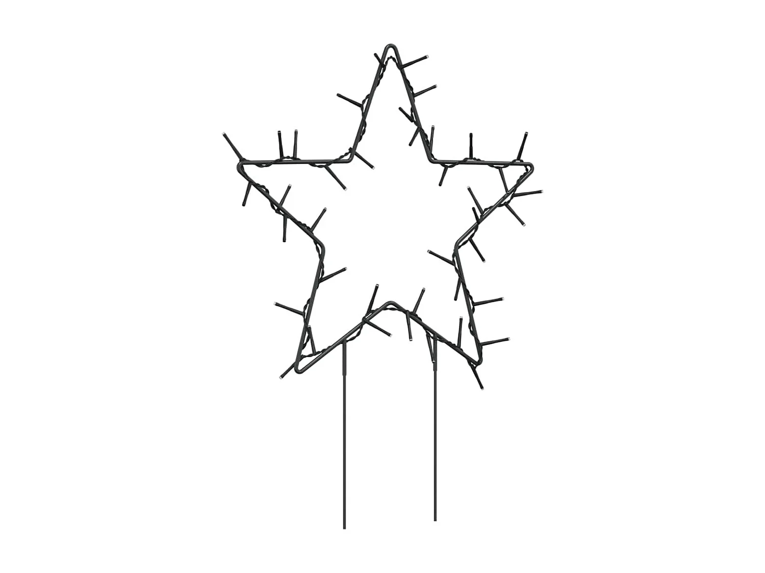 Estacas de decoração de luz de estrela de Natal 3 unidades 50 LED 29 cm