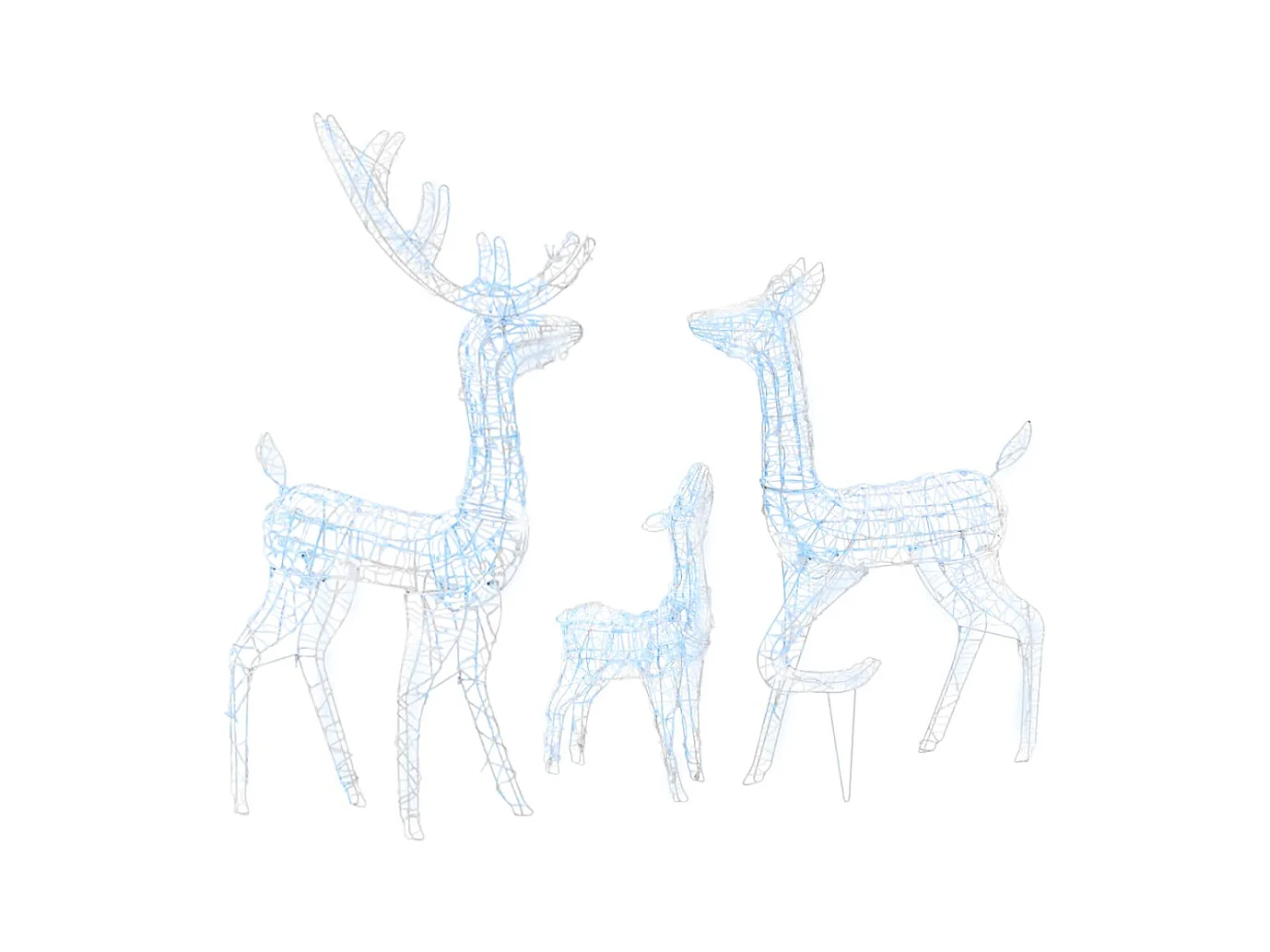 Famille de rennes de décoration Acrylique 300 LED blanc froid