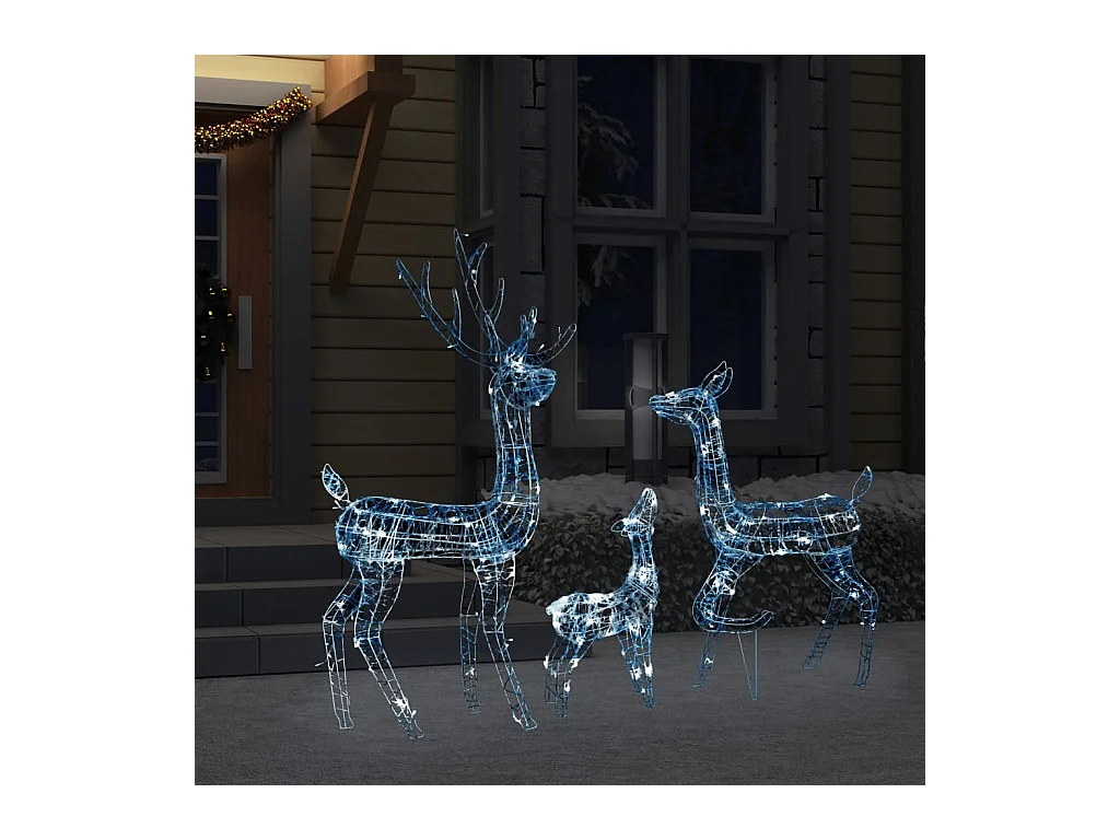 Famille de rennes de décoration Acrylique 300 LED blanc froid