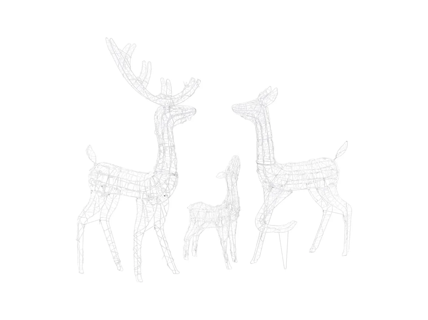 Famille de rennes de décoration Acrylique 300 LED blanc froid