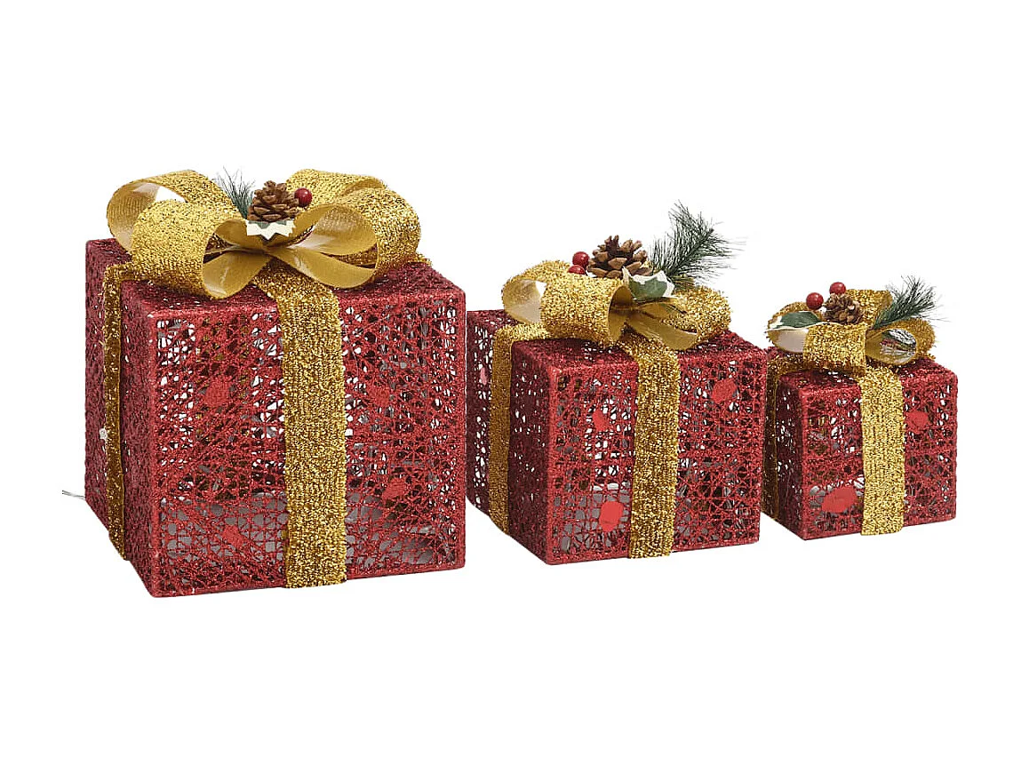 Boîtes-cadeaux de Noël décoratives 3 pcs Extérieur Intérieur