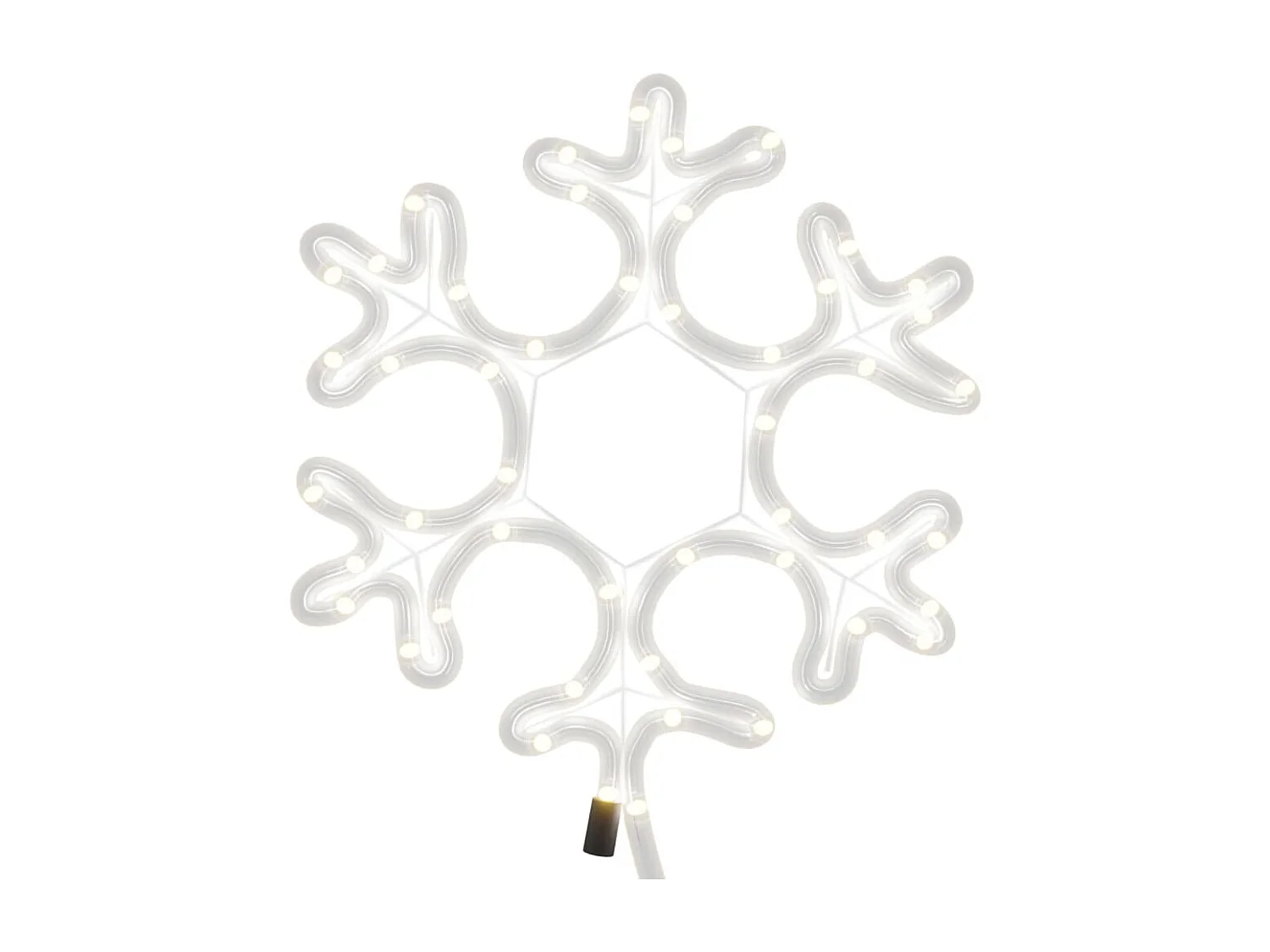 Copo de nieve navideño con LED 2 piezas Blanco cálido 27x27 cm