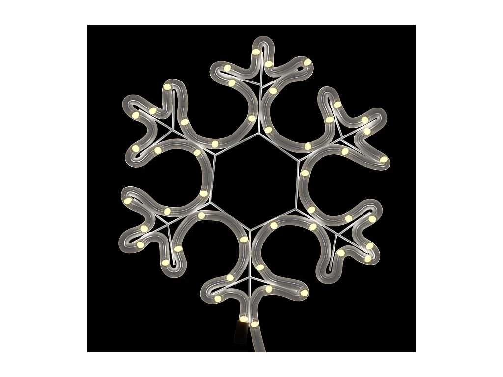 Copo de nieve navideño con LED 2 piezas Blanco cálido 27x27 cm