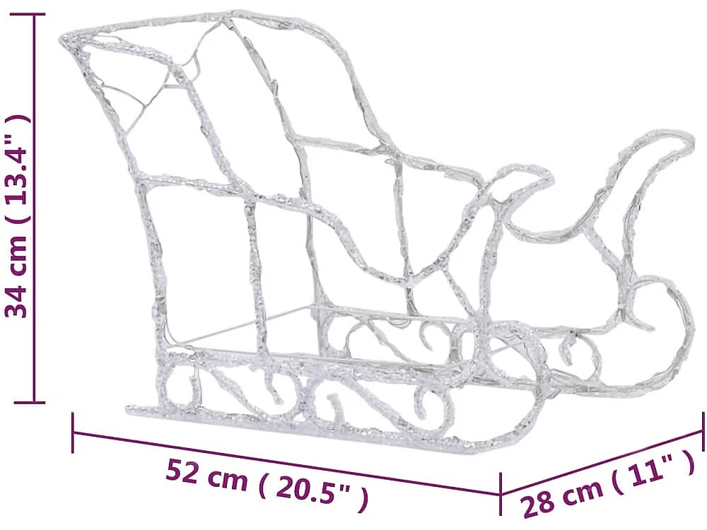 Decorazione natalizia Renna e slitta 320 LED Acrilico