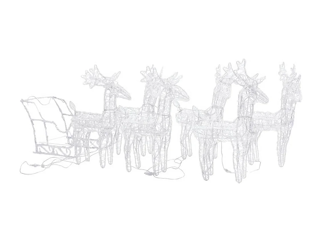 Decoración navideña Reno y trineo 320 LED Acrílico