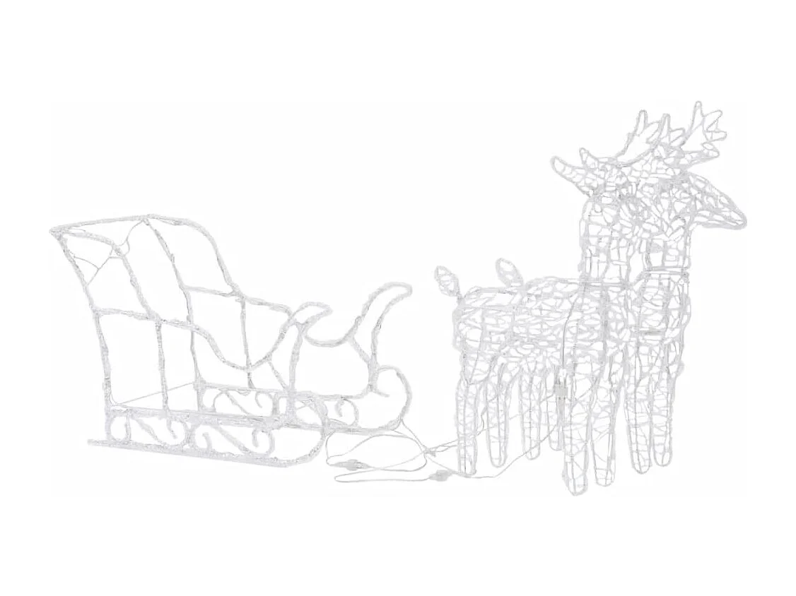 Decoración navideña Reno y trineo 320 LED Acrílico