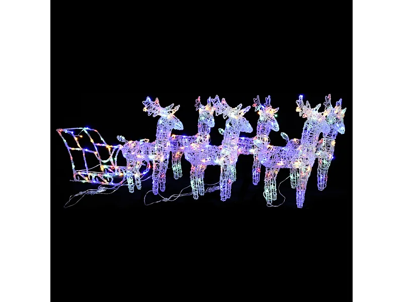 Decorazione natalizia Renna e slitta 320 LED Acrilico