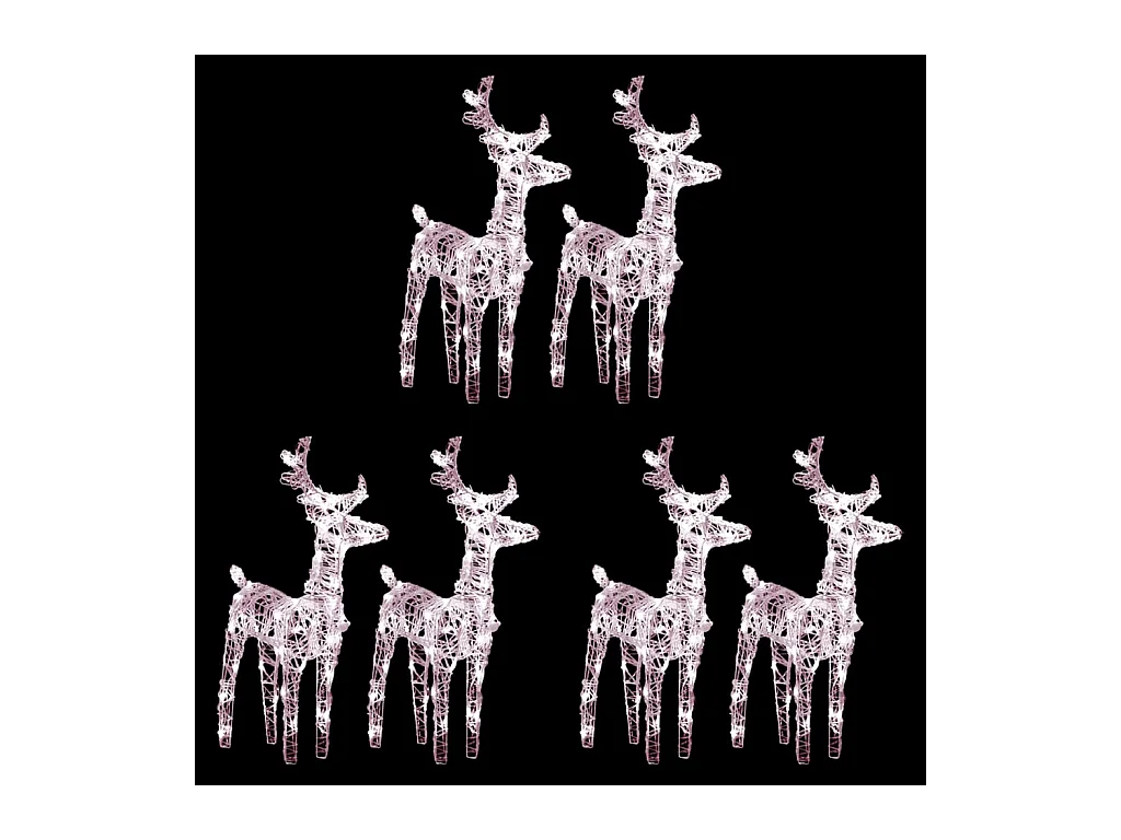 Weihnachts-Rentier, 6 Stück, 240 LEDs, warmweißes Acryl