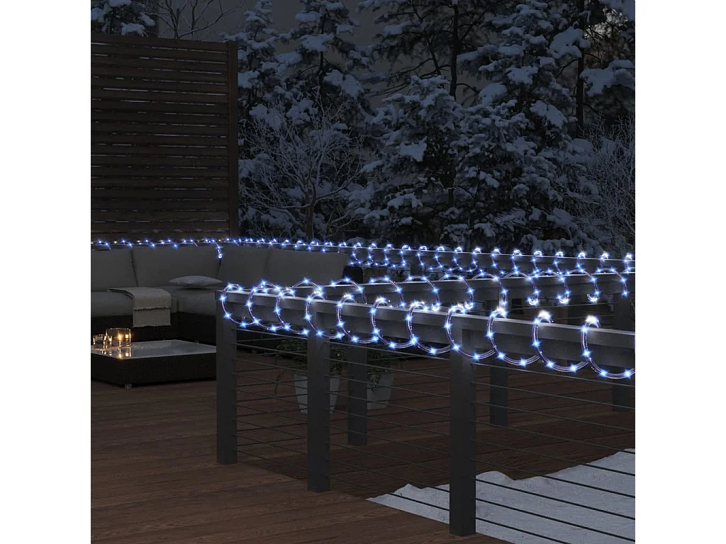 Cabo de luz com 120 LEDs brancos frios 5 m PVC