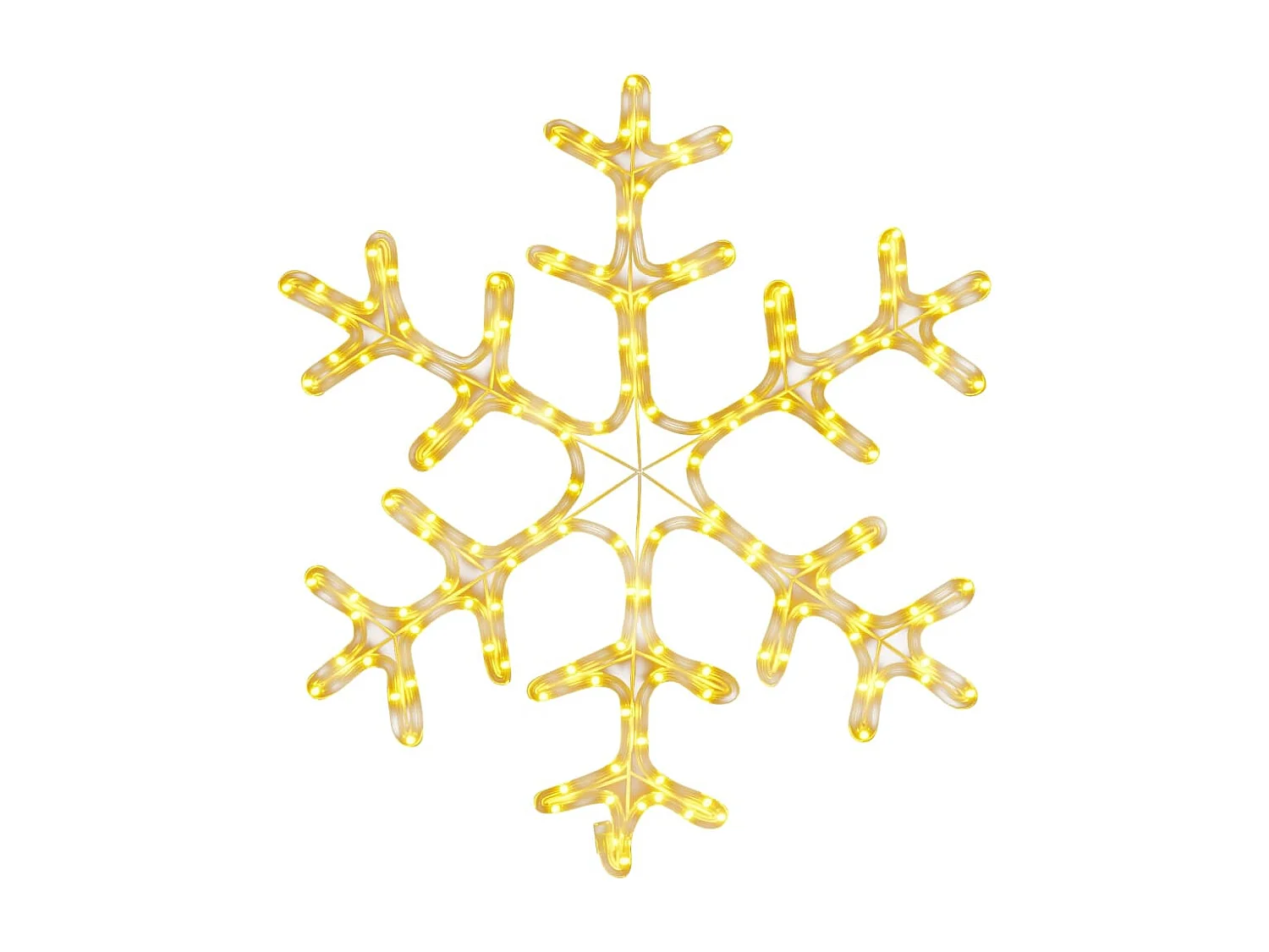 Figura fiocco di neve natalizia e 144 LED bianco caldo 59x59 cm