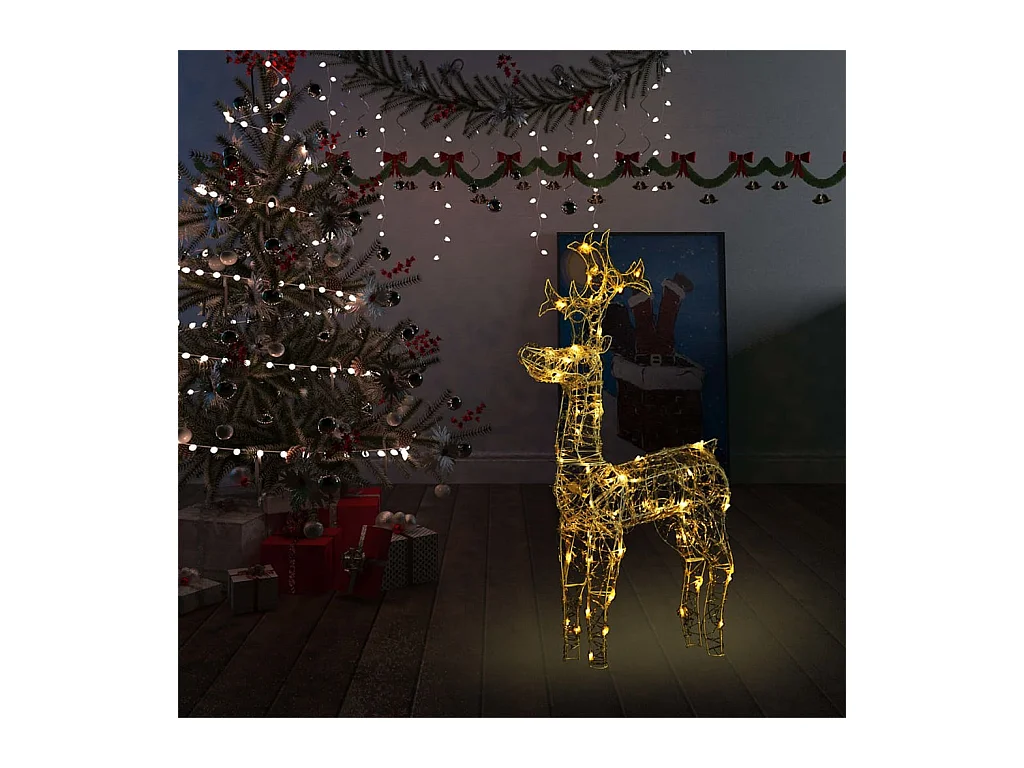 Renne de décoration de Noël 90 LED 60x16x100 cm Acrylique