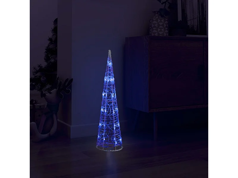 Dekorativer LED-Pyramiden-Lichtkegel Acryl Blau 60 cm