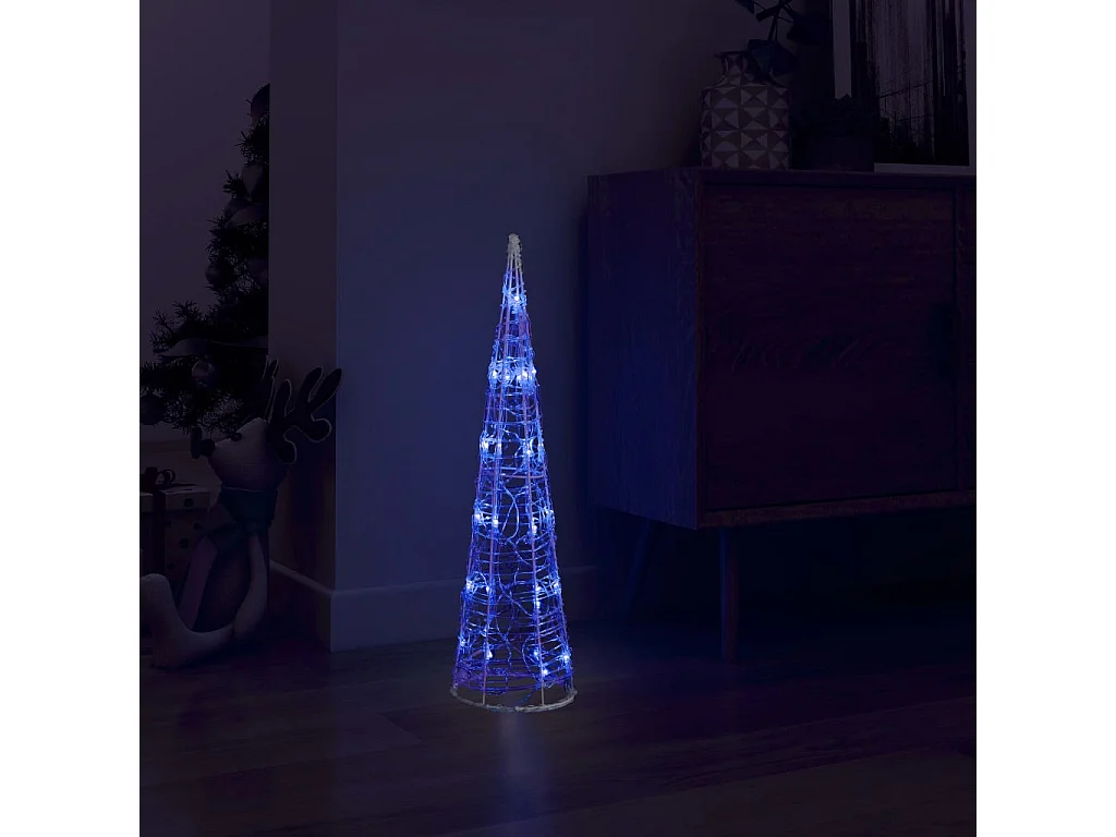 Dekorativer LED-Pyramiden-Lichtkegel Acryl Blau 60 cm
