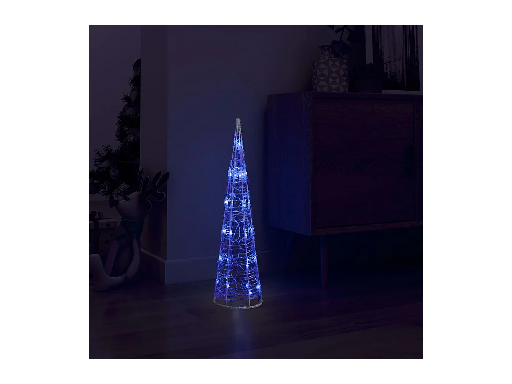 Cône lumineux décoratif pyramide à LED Acrylique Bleu 60 cm