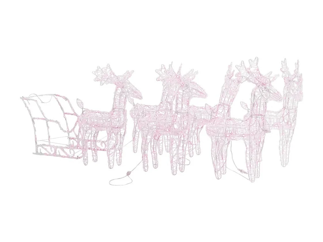 Decorazione natalizia Renna e slitta 280x28x55 cm Acrilico