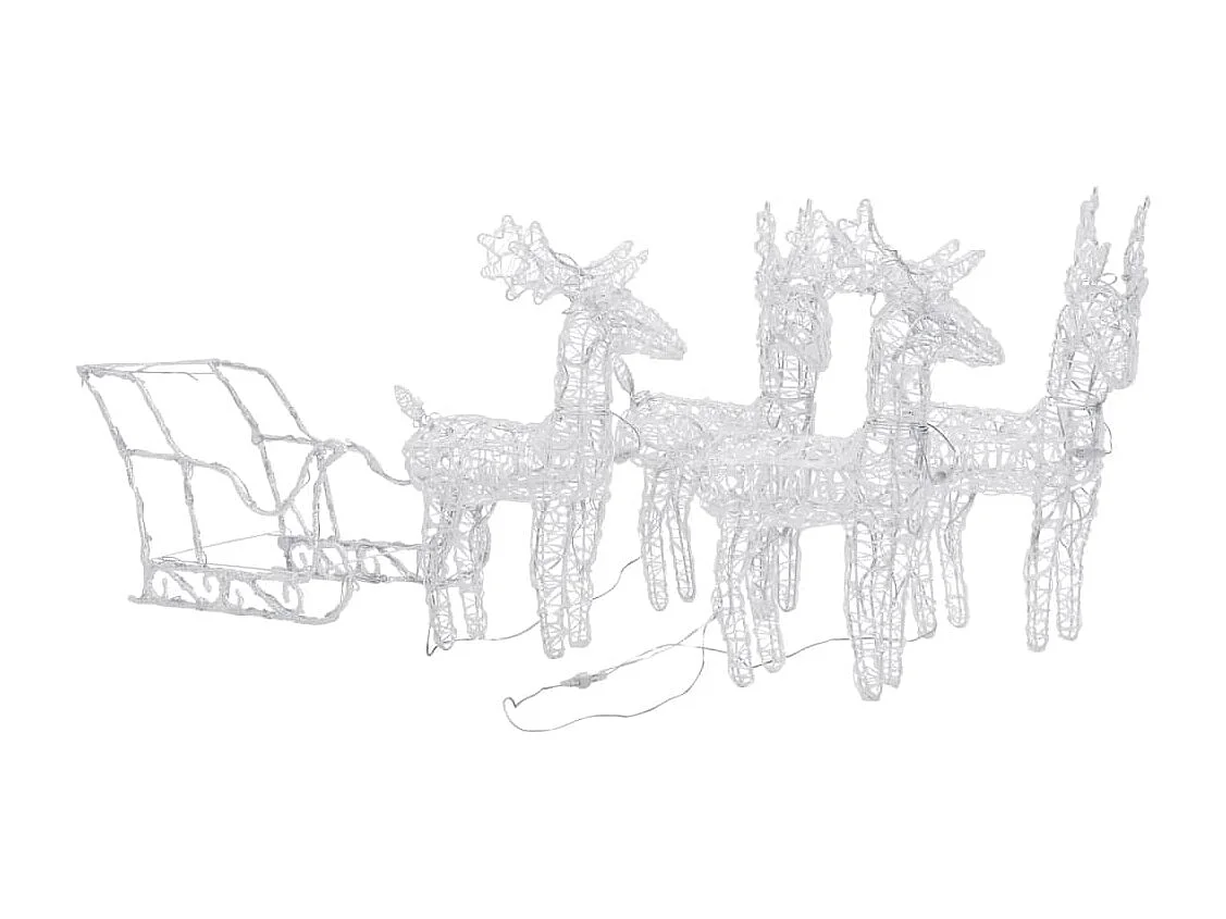 Decorazione natalizia Renna e slitta 280x28x55 cm Acrilico