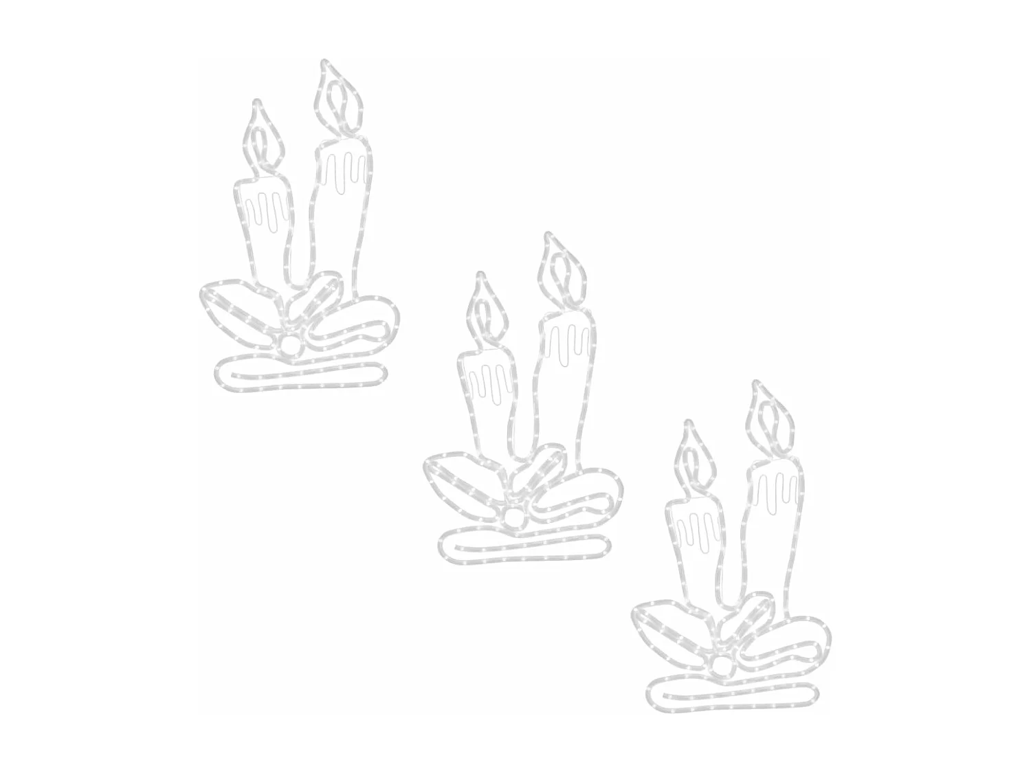 Figurines de bougies de Noël avec 144 LED 3 pcs 70x42 cm