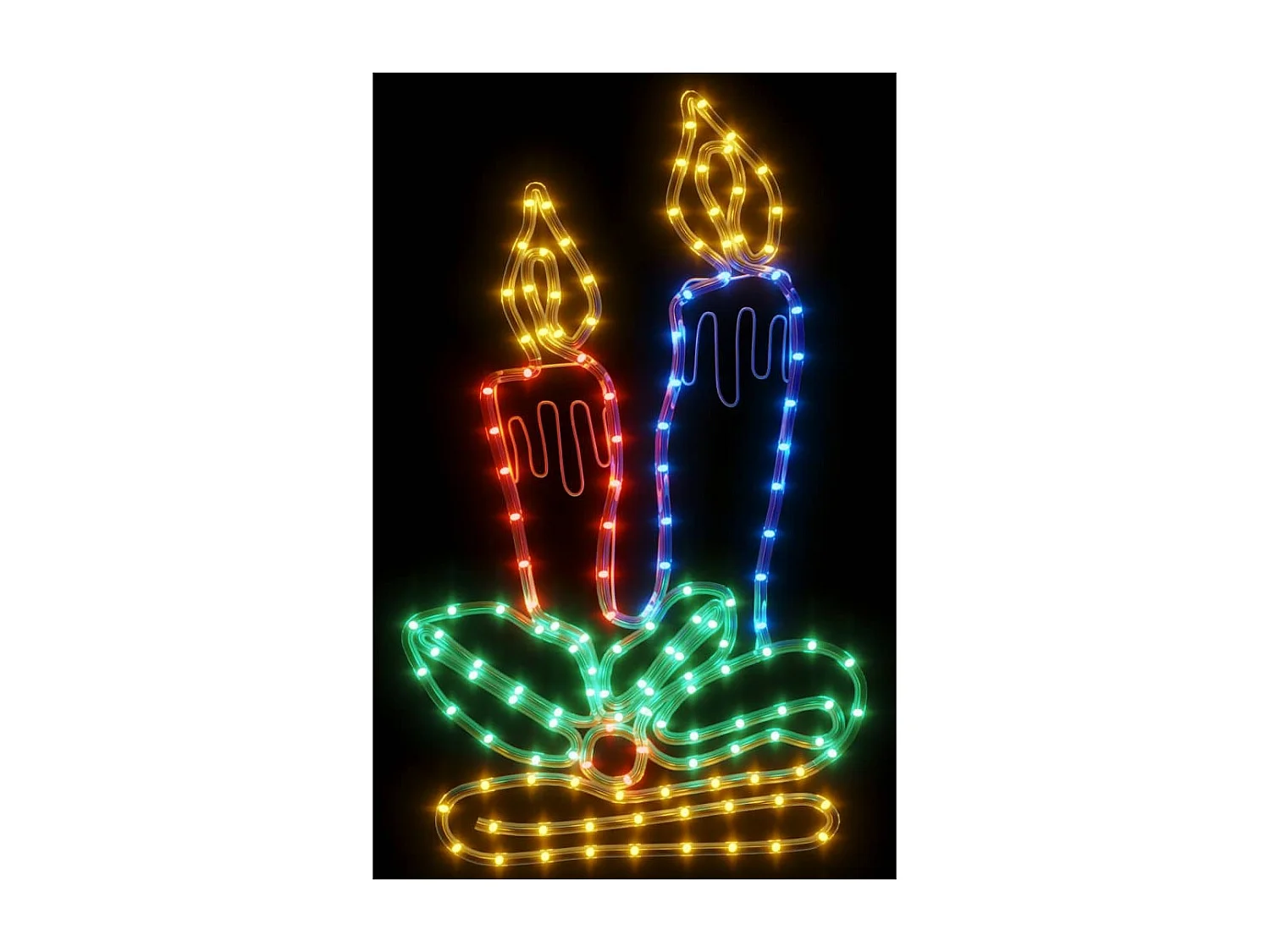 Figurines de bougies de Noël avec 144 LED 3 pcs 70x42 cm