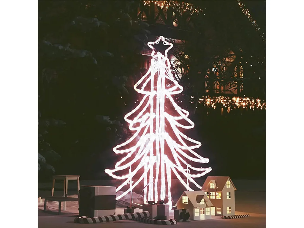 Árvore de Natal dobrável com LED branco quente 87x87x93 cm