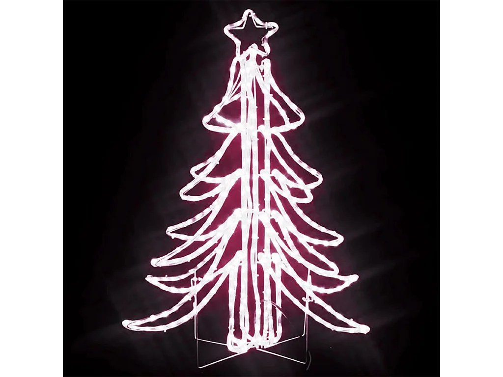 Árvore de Natal dobrável com LED branco quente 87x87x93 cm