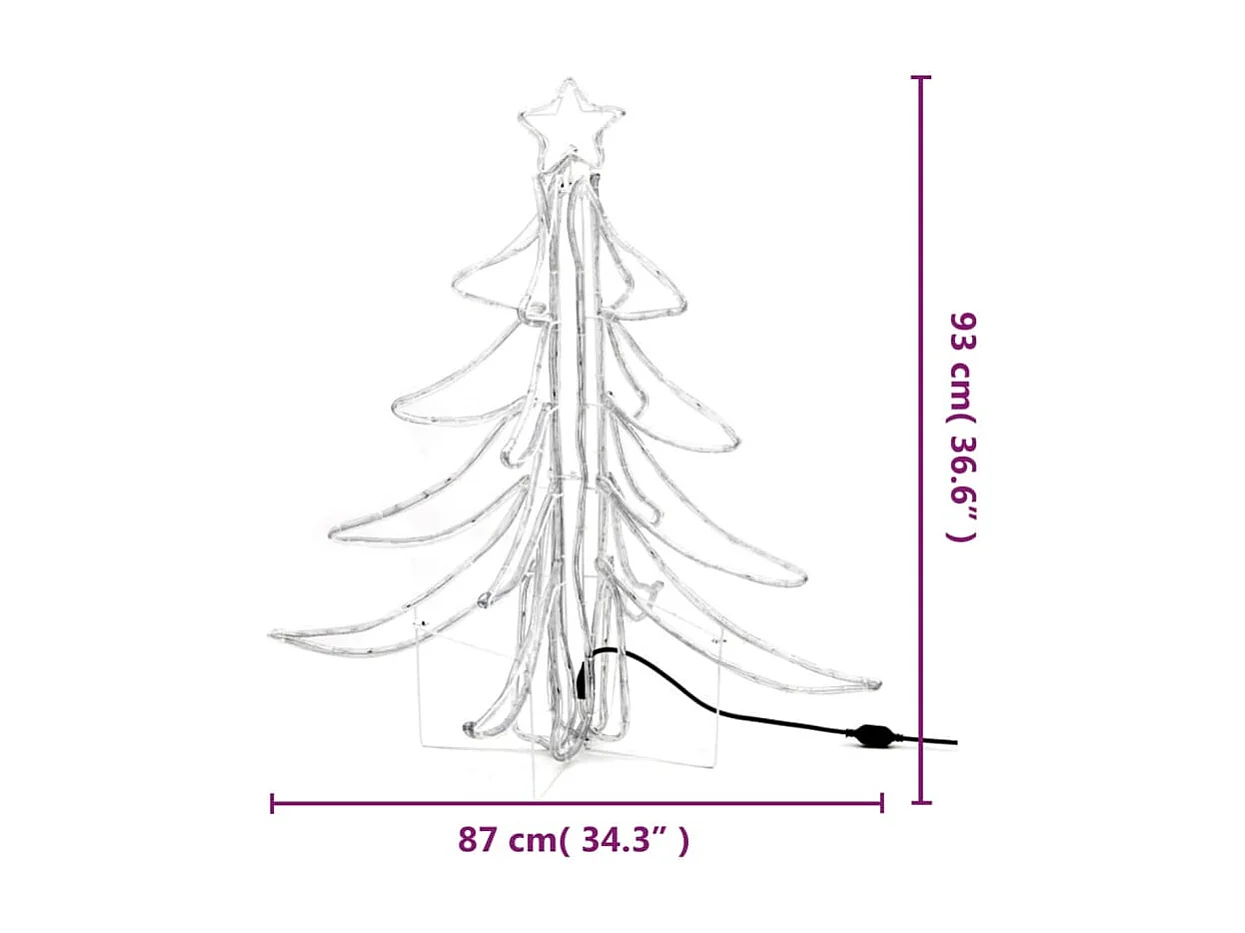 Árvore de Natal dobrável com LED branco quente 87x87x93 cm