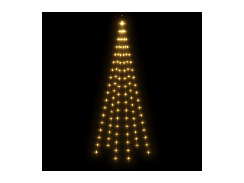 Weihnachtsbaum am Fahnenmast 108 LED warmweiß 180 cm