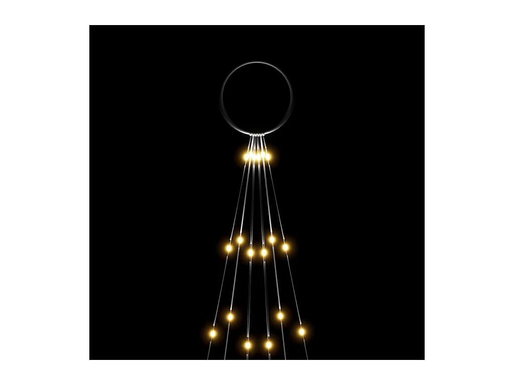 Weihnachtsbaum am Fahnenmast 108 LED warmweiß 180 cm