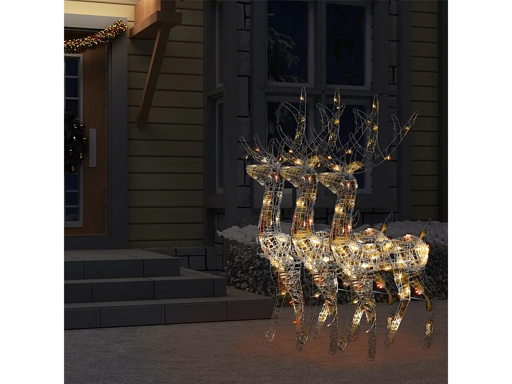 Decorações de Natal de renas acrílicas 3 peças 120 cm multicolor