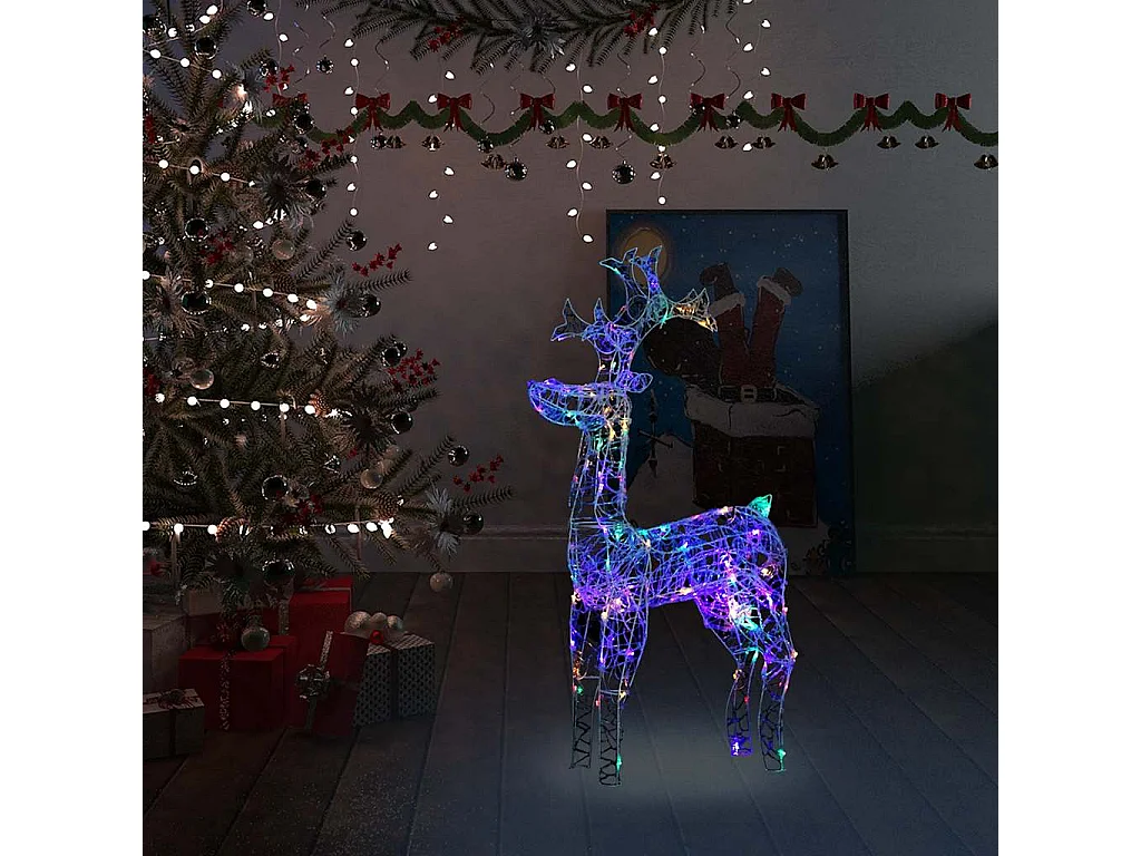 Decorazione natalizia renna 90 LED 60x16x100 cm Acrilico